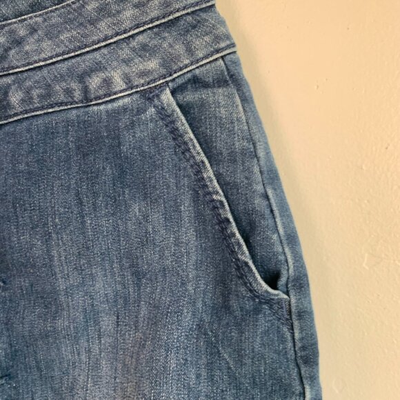 Forever 21 Denim Mini Skirt With Red Suspenders - Picture 10 of 12